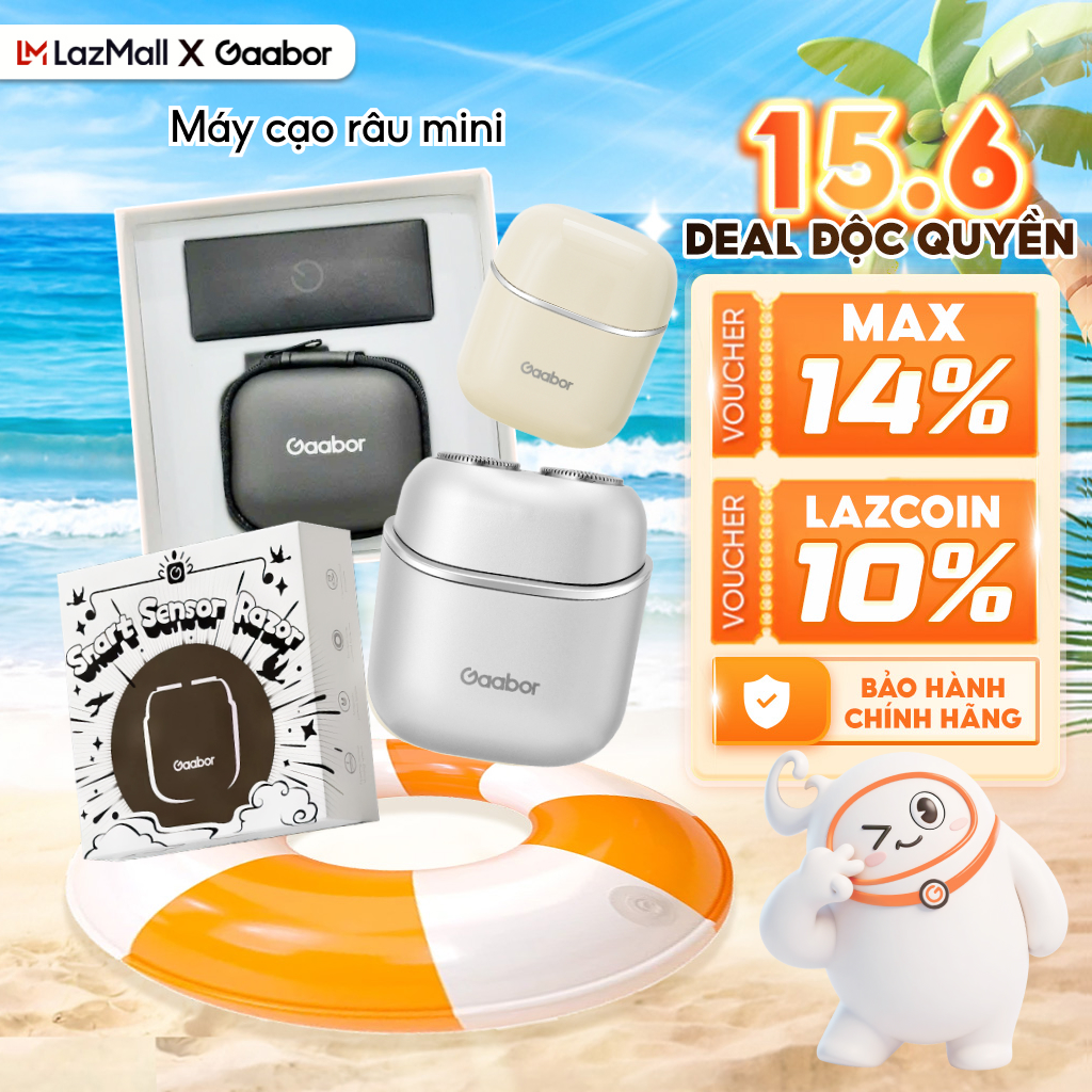 Máy cạo râu Gaabor ER-T01 đầu cạo 3D ôm vòm cạo sát, chống nước IPX7, thiết kế nhỏ gọn có kèm hộp làm quà - Bảo hành 1 đổi 1