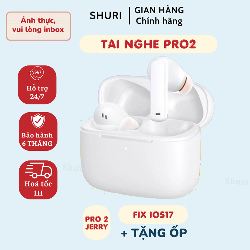 Tai nghe bluetooth ap pro2 pin 8h cao cấp - tai nghe pro 2 jery chỉnh âm lượng