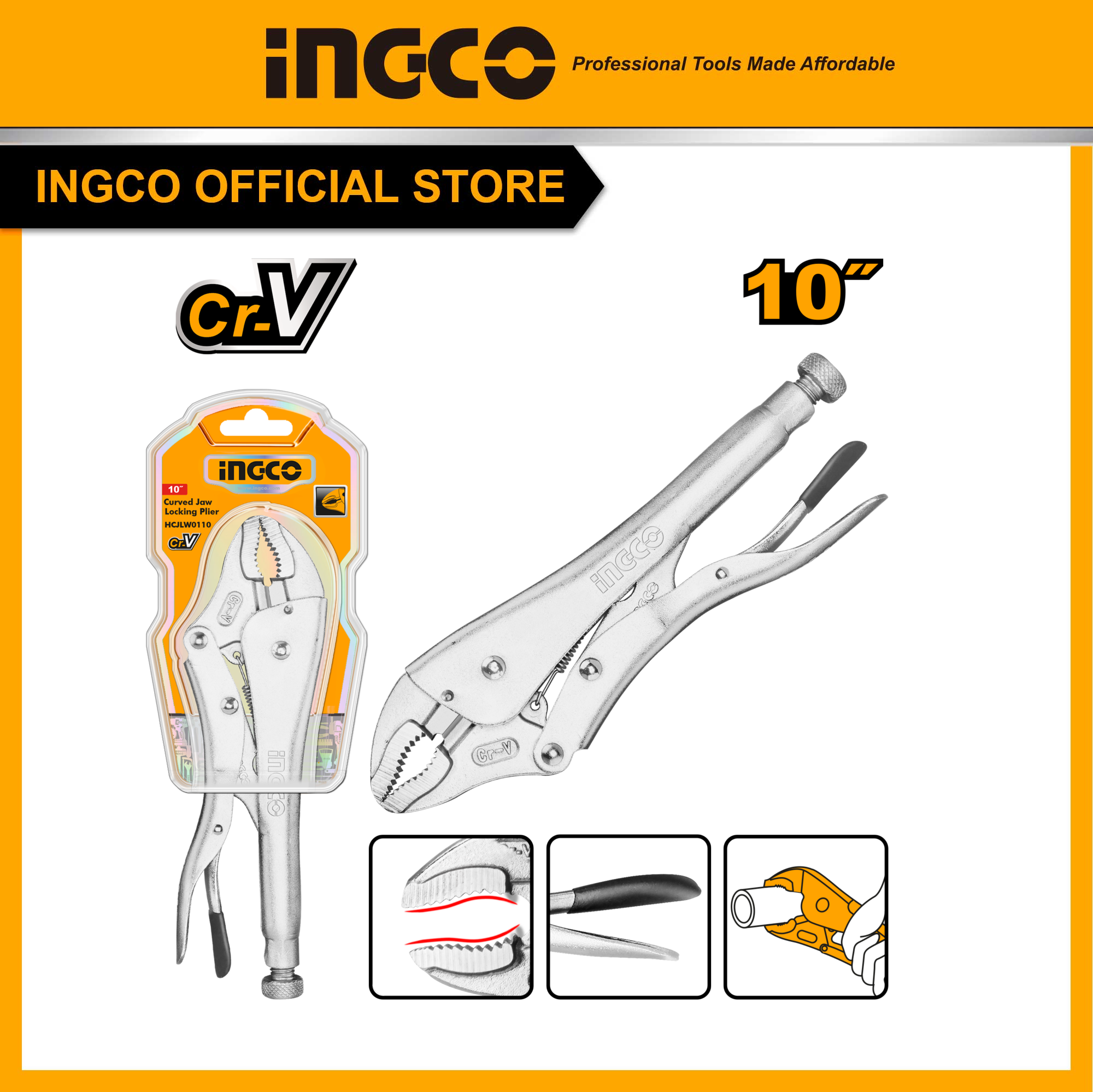 Kìm bấm khóa ingco hcjlw0110