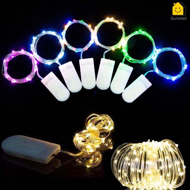 Dây Đèn Led Đom Đóm Fairy Light Dây Đồng 2M Sử Dụng Pin AA 1.5V Dùng Trang Trí Hộp Quà Bánh Kem Thiệp Vào Dịp Lễ