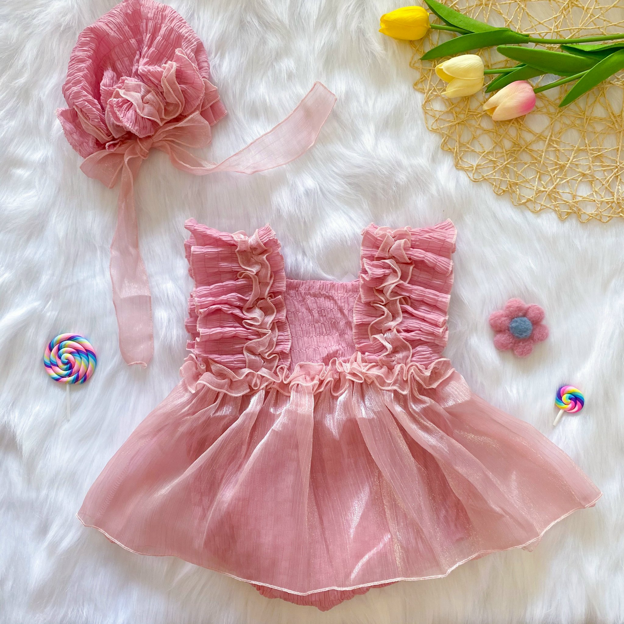 Body áo liền quần cho bé đầy tháng, thôi nôi