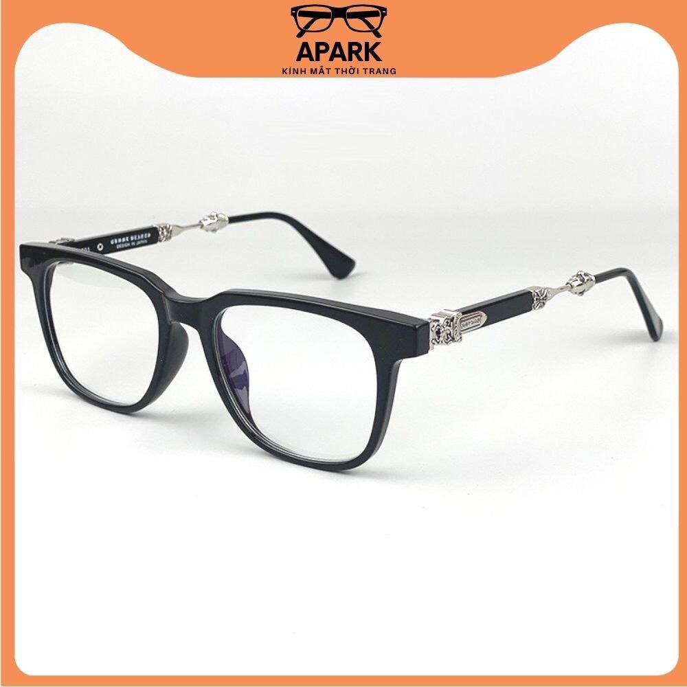 Gọng kính Chrome Heart Nam Nữ Cao Cấp Gọng Thép Tròng 0 Độ Kiểu Dáng Hàn Oversize Hot Trend APARK-AP53