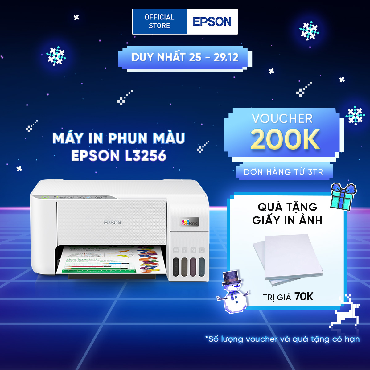 Máy in phun màu đa năng Epson Ecotank L3256