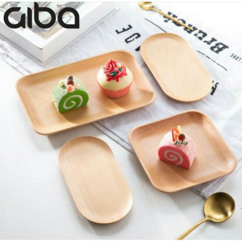 Dĩa Gỗ Nhỏ Bằng Gỗ Cao Cấp Dùng Để Thức Ăn, Trang trí - Giba