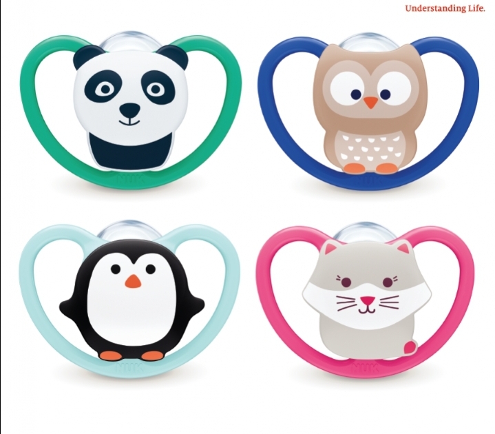 Bộ 2 ti giả nuk space silicone/ ti night đủ size 0-6, 6-18, 18-36 m