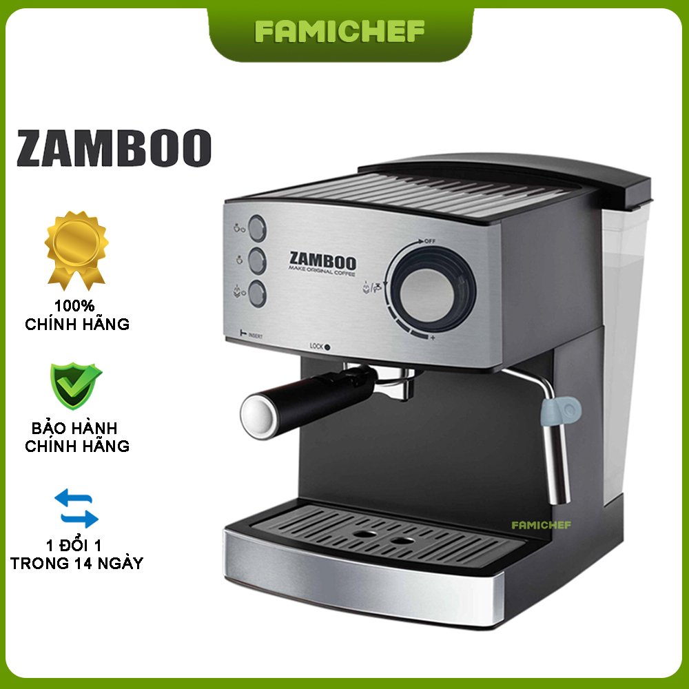 Máy pha cà phê espresso zamboo zb-88cf - tặng kèm 500 gram cà phê