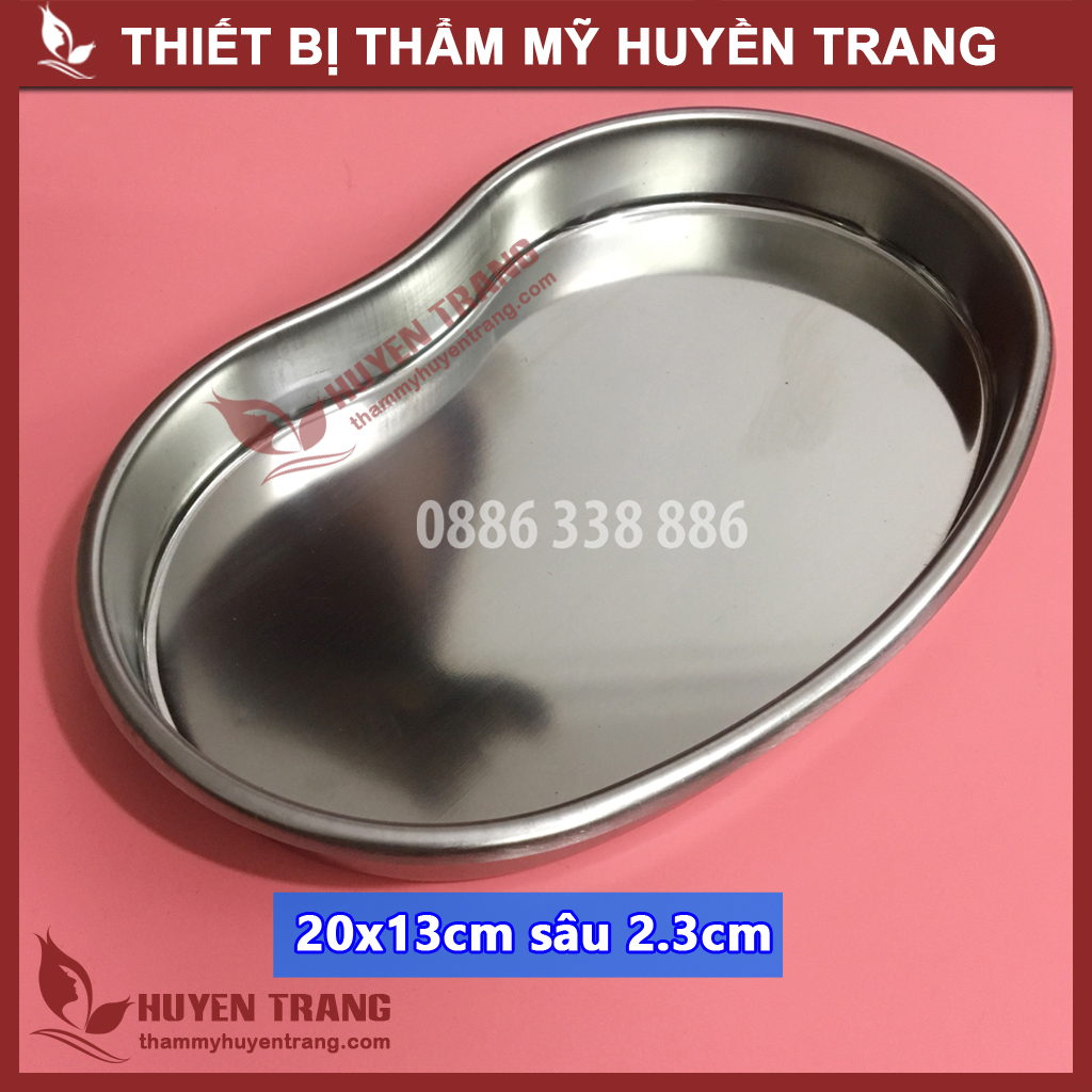 Khay quả đậu, khay hạt đậu inox trong bộ khay hộp inox dụng cụ y tế, spa thẩm mỹ viện huyền trang nanocee