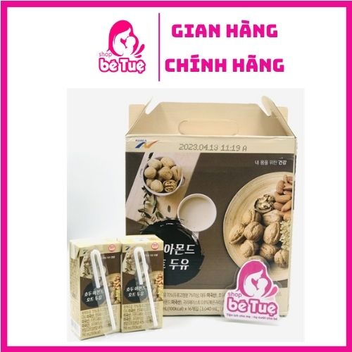 Sữa hạt Hạnh nhân, yến mạch, óc chó hàn quốc 190ml ( 1 Thùng có 16 hộp)