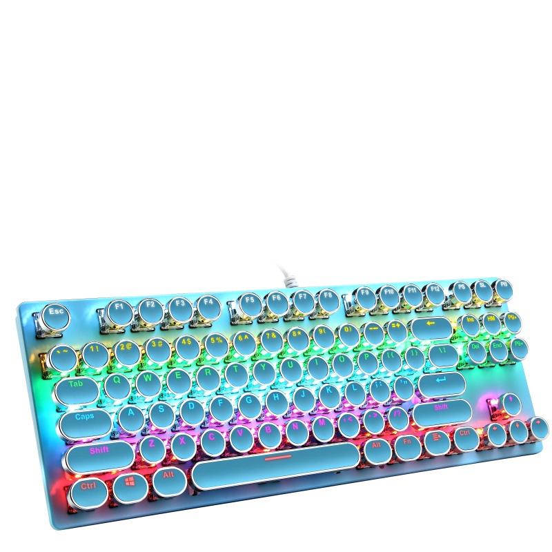 Bàn phím cơ máy tính có dây LEAVEN K550 Pro hotswap gaming blue switch LED cyberpunk bàn phím máy tính cơ