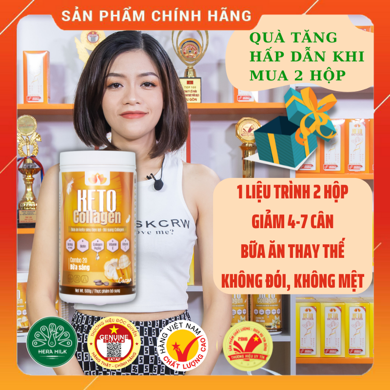 Keto Collagen - Sữa lắc bữa ăn giảm cân nhanh chóng - 500g