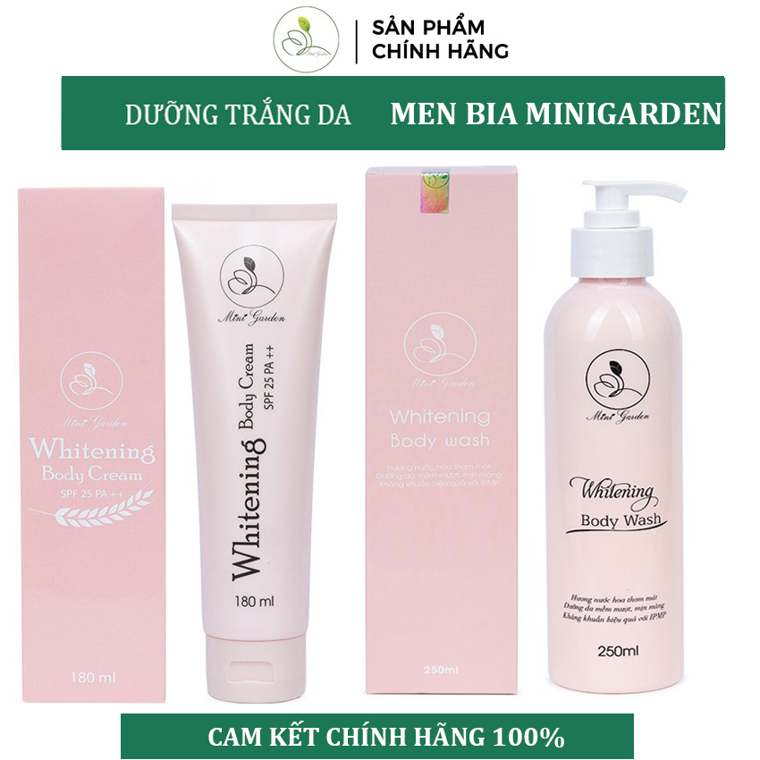 Combo Sữa Tắm & Kem Body dưỡng trắng da toàn thân Men Bia MiniGarden LACO STORE DN