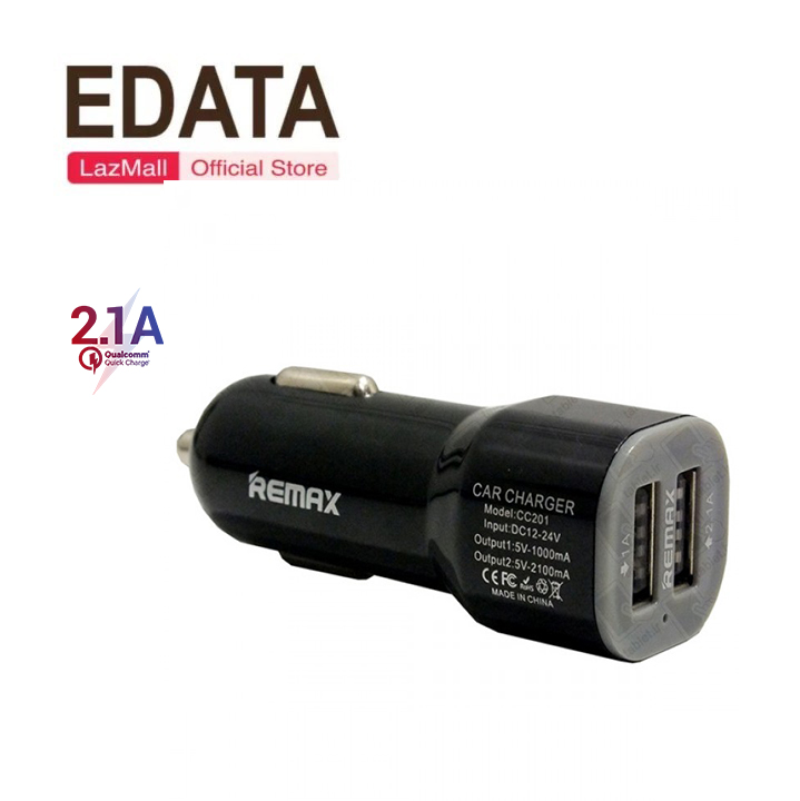 Củ sạc điện thoại oto remax charger cc201 nhỏ gọn 2 cổng usb 1a/2.1a cho mọi thiết bị