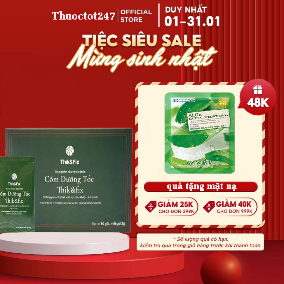 Cốm dưỡng tóc THIK&FIX - Hỗ trợ bổ huyết, hỗ trợ làm đen tóc, hỗ trợ nuôi dưỡng tóc chắc khỏe