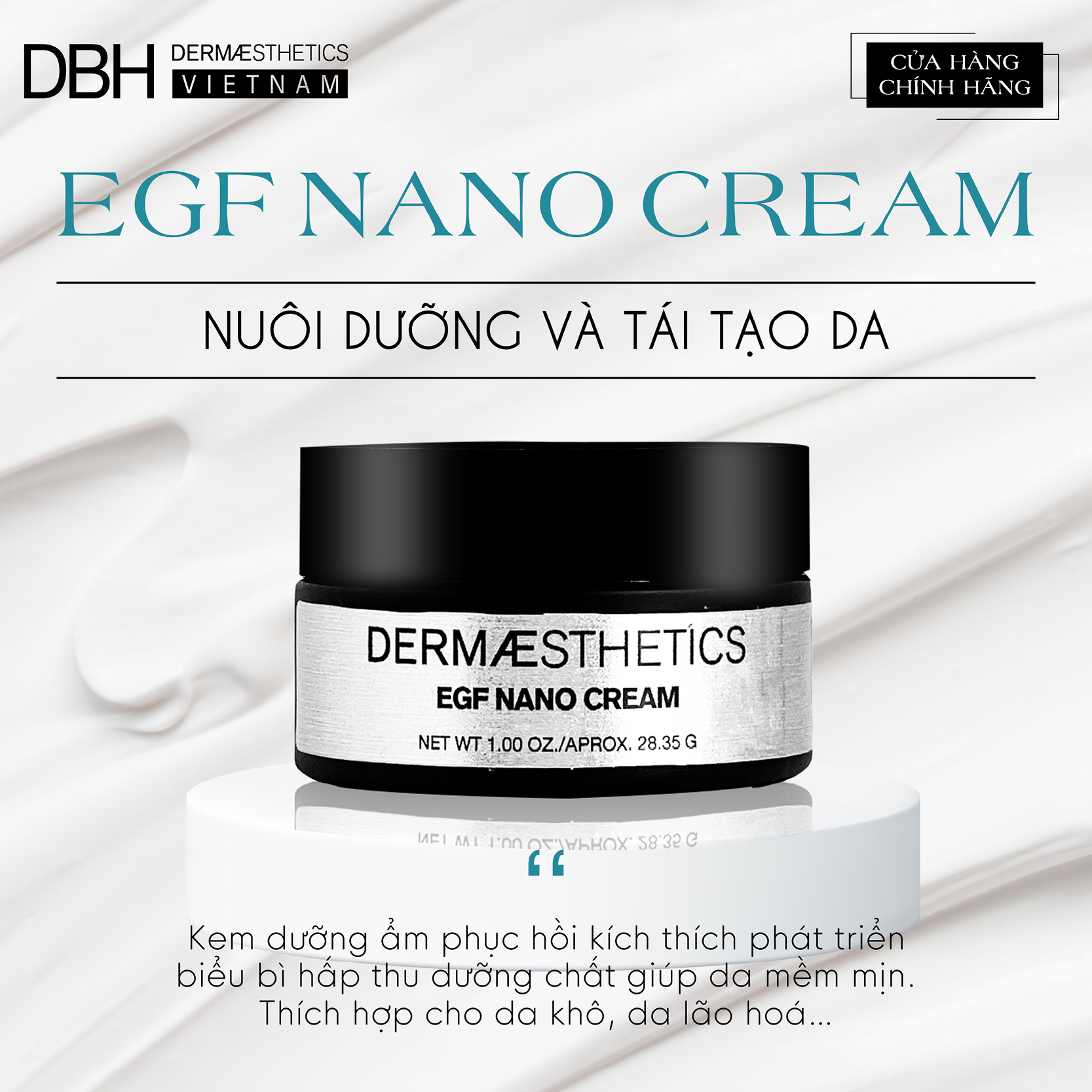 Kem dưỡng ẩm phục hồi da egf nano cream 28.35ml