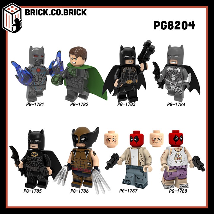 Xếp hình bat man deadpool wolverine và green lantern đồ chơi lắp ráp siêu anh hùng dc pg8204