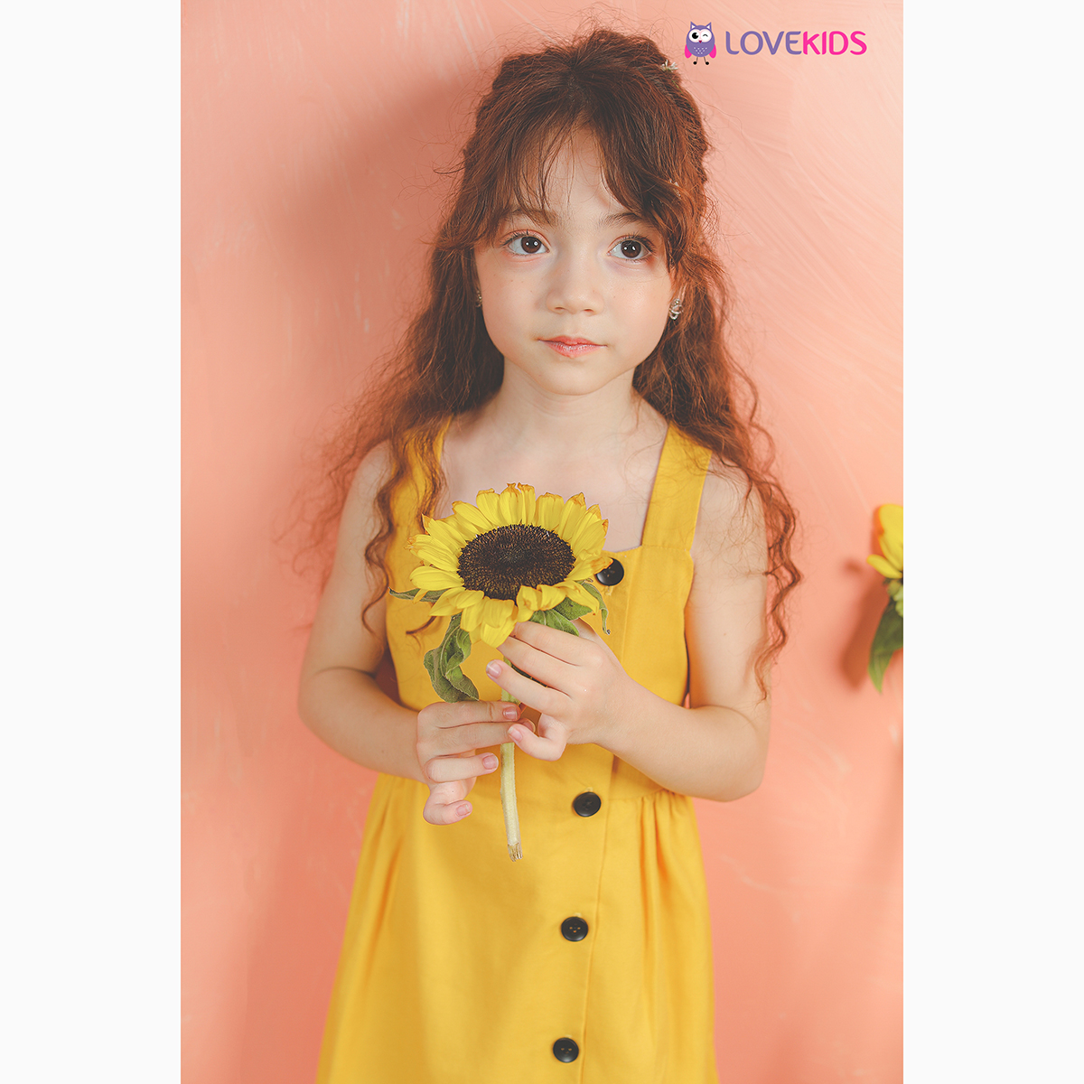 Váy bé gái hai dây phối cúc - Lovekids