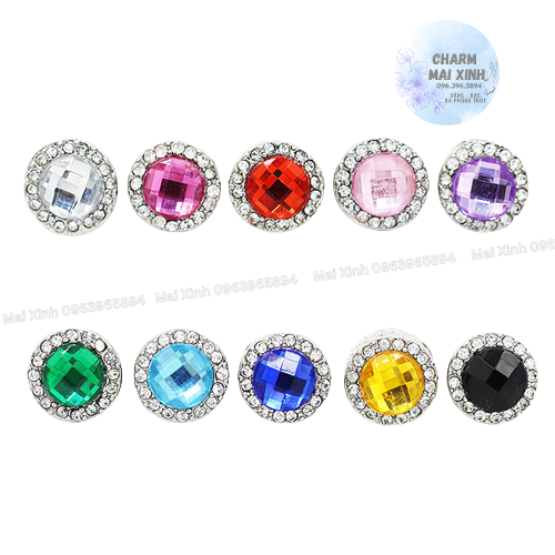 Hạt charm pan đính đá nhiều màu sắc - chất liệu từ hợp kim - dùng xâu, phối, mix vòng tay nam, nữ - phụ kiện làm vòng
