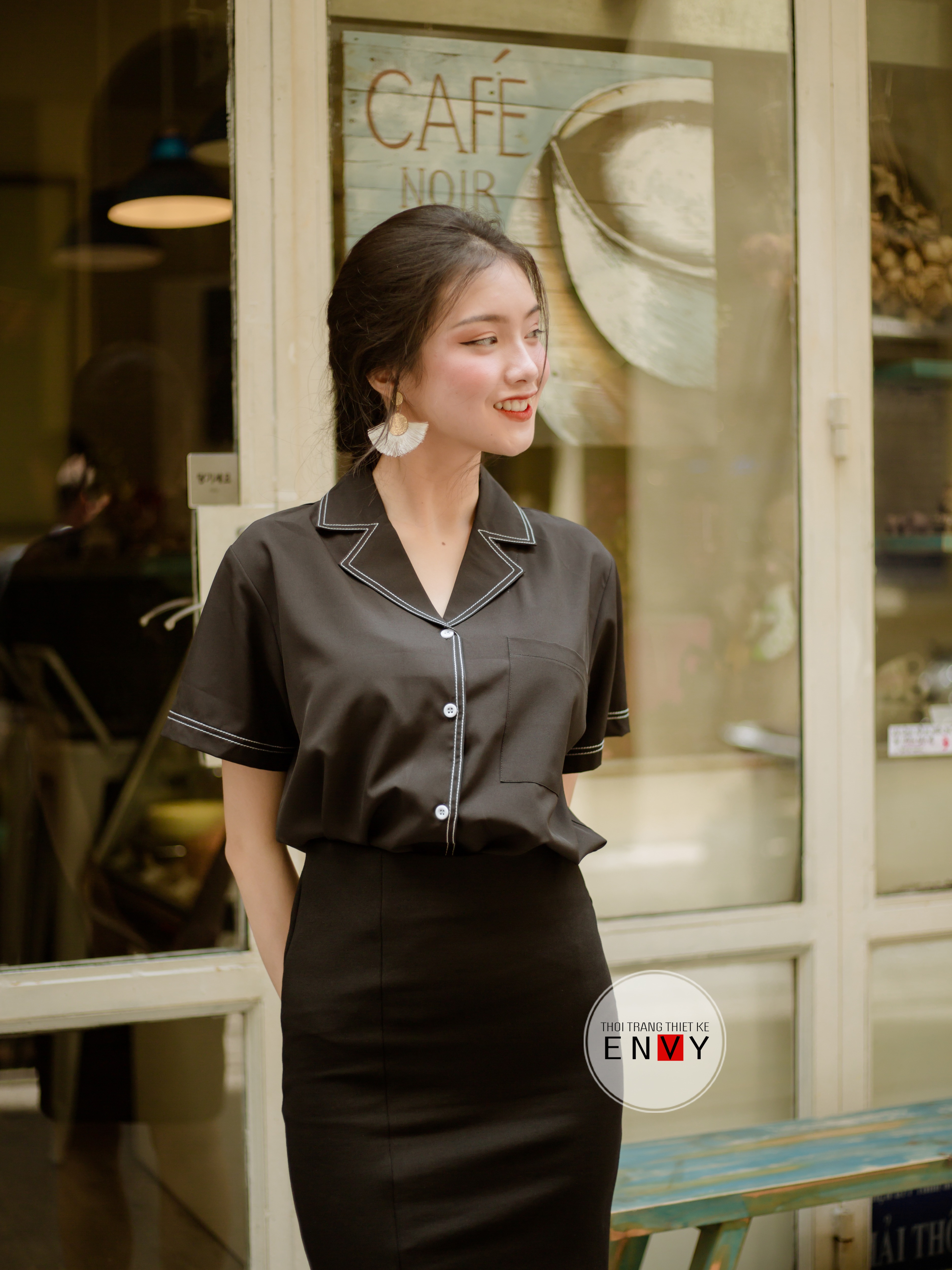 Áo sơ mi nữ viền Casso ENVY S0579