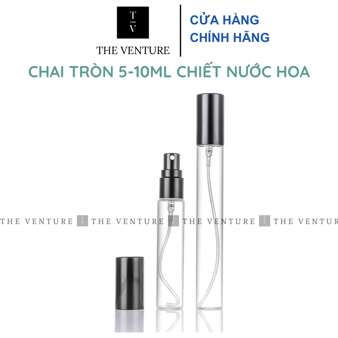Lọ chiết thủy tinh nước hoa tròn dài - 5ml/10ml