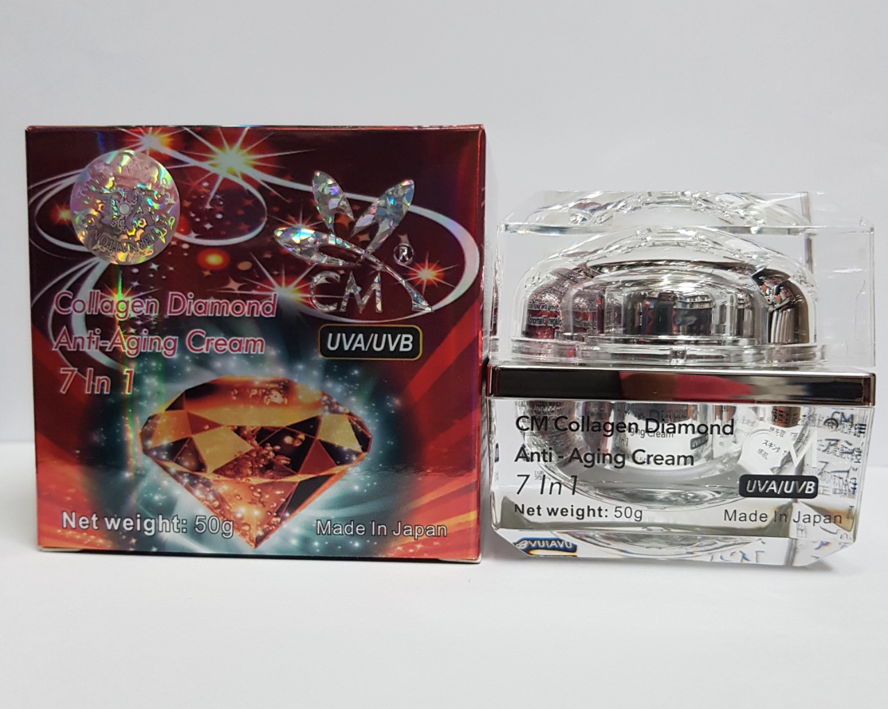 Kem CM Kim Cương Collagen Diamond Anti-Aging 7 In 1 dưỡng trắng da chống lão hoá, chống nhăn 50g - Nhật Bản