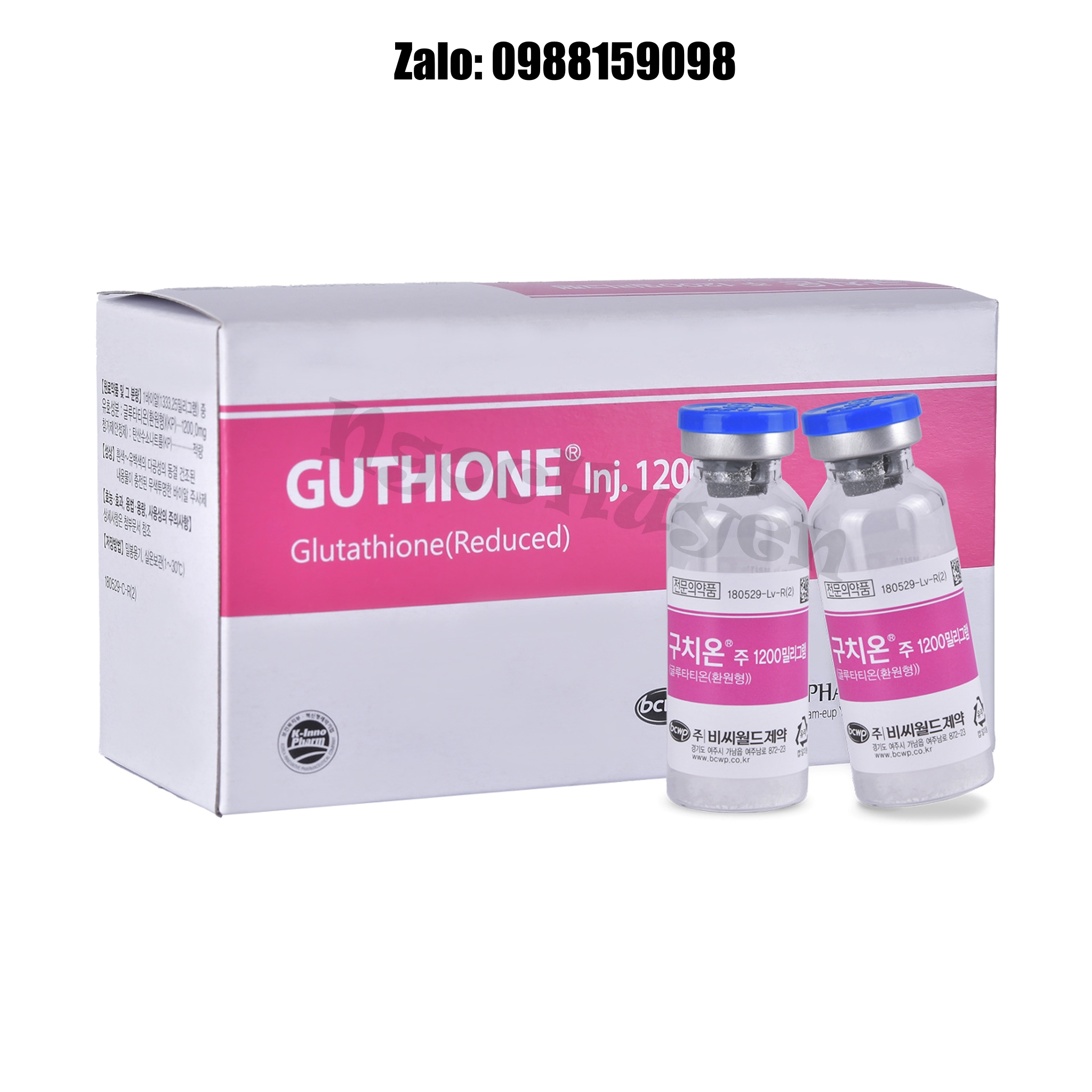 Làm trắng da gluthione 1200mg 1 hộp 10 lọ - mix meso, mix truyền trắng