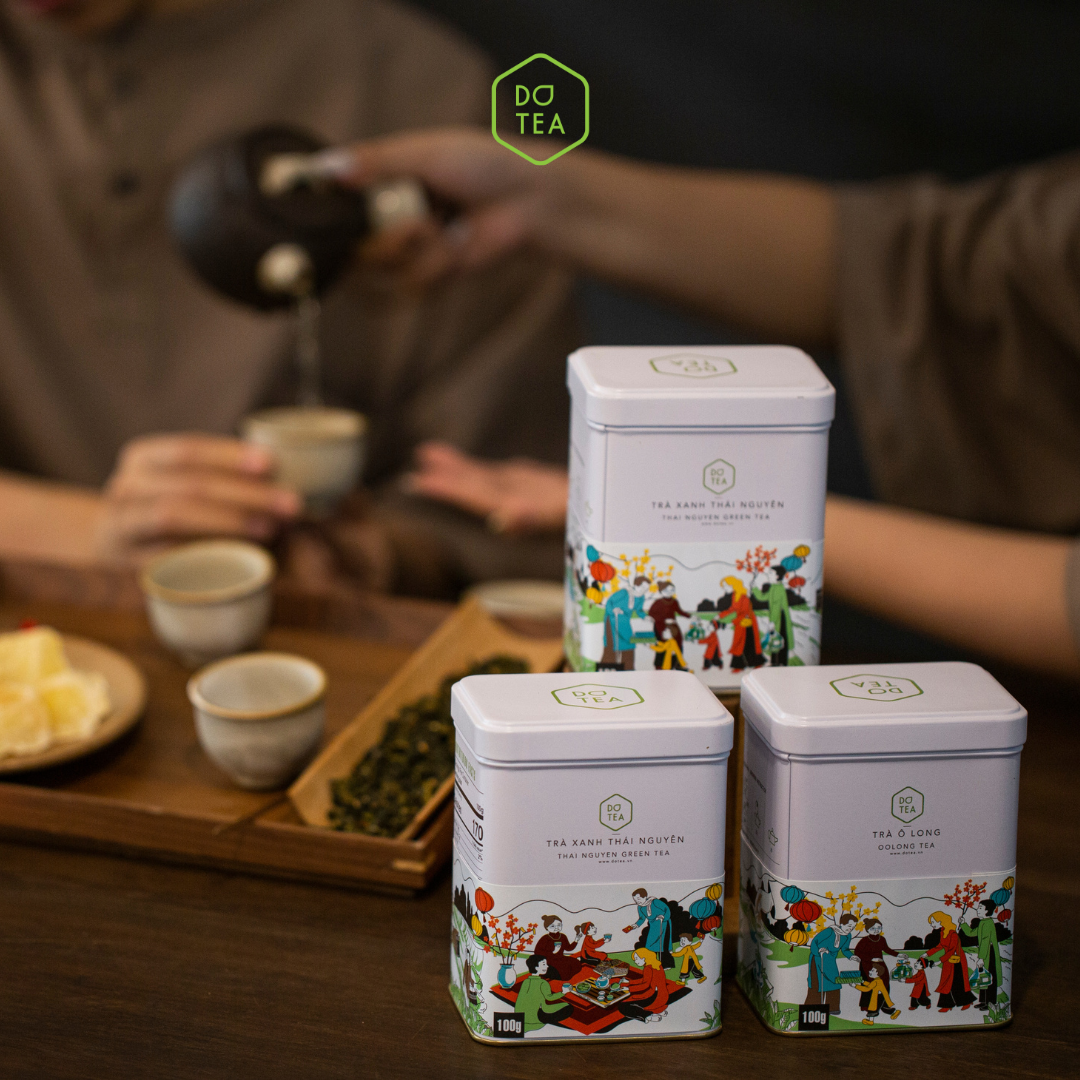 Trà oolong Dotea lon thiếc 100g - Trà ô long cao cấp, quà tặng sức khỏe
