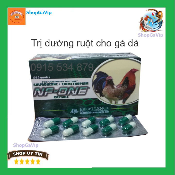 thuoc ga da nf one 5vỉx10viên tri bênh cho gà đá đi phân xanh trắng [ShopGaVip]