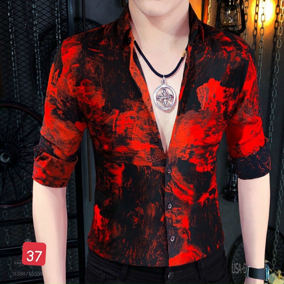 Áo sơ mi lụa nam thời trang siêu hot mẫu mới asmnl24