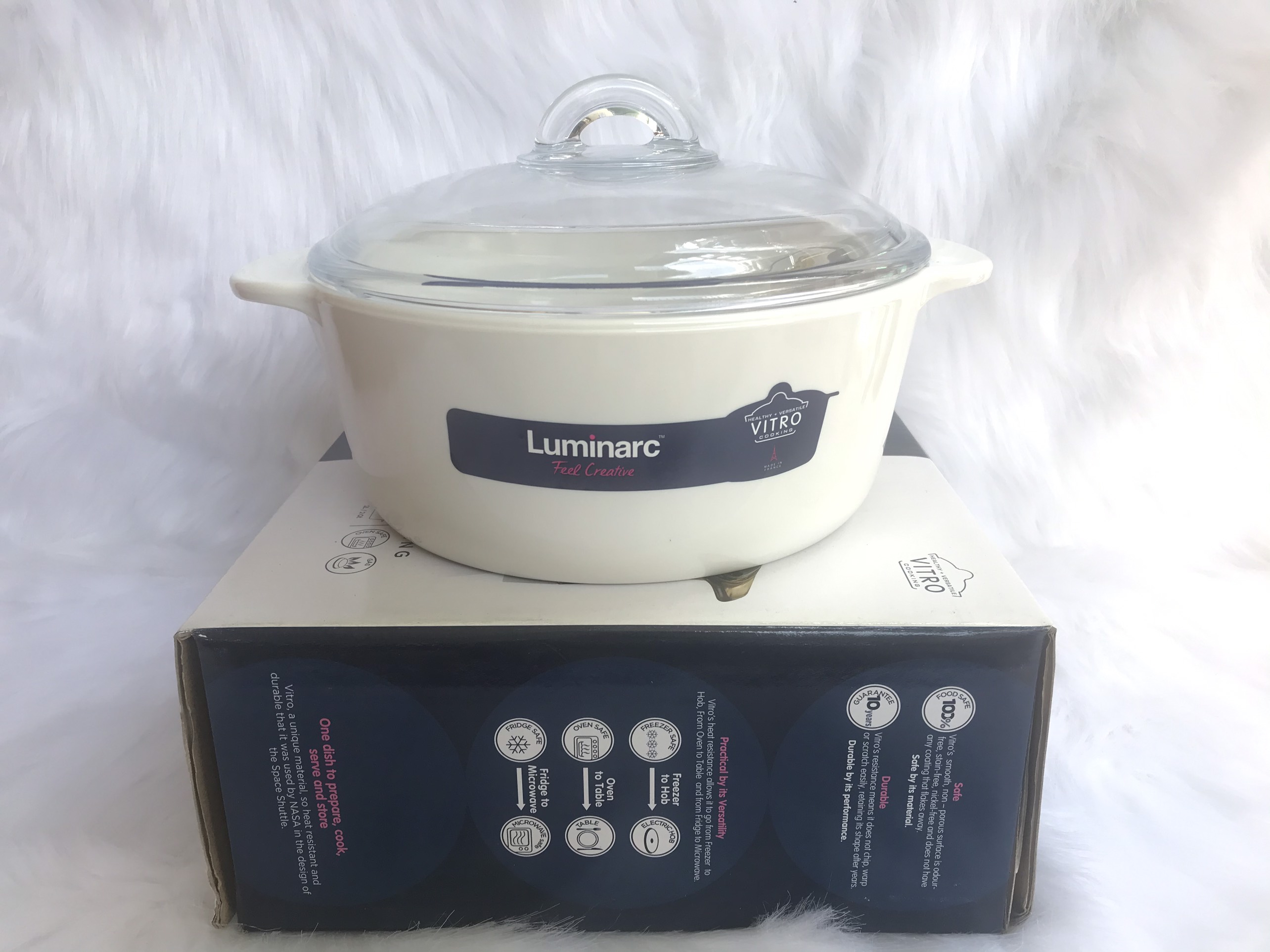 Luminarc Vitro Amberline Granite Trắng C6318 - 2L