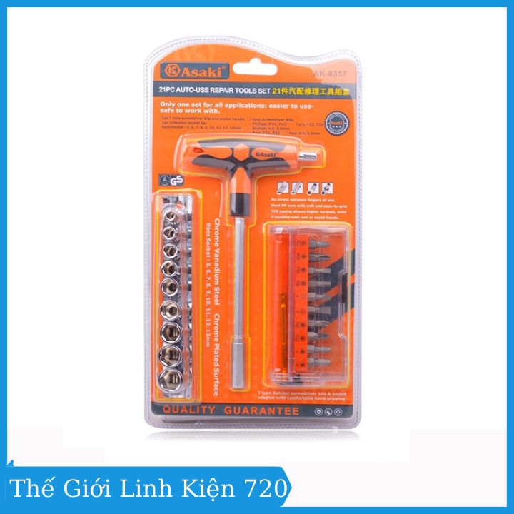 Bộ dụng cụ asaki ak-6357 21psc