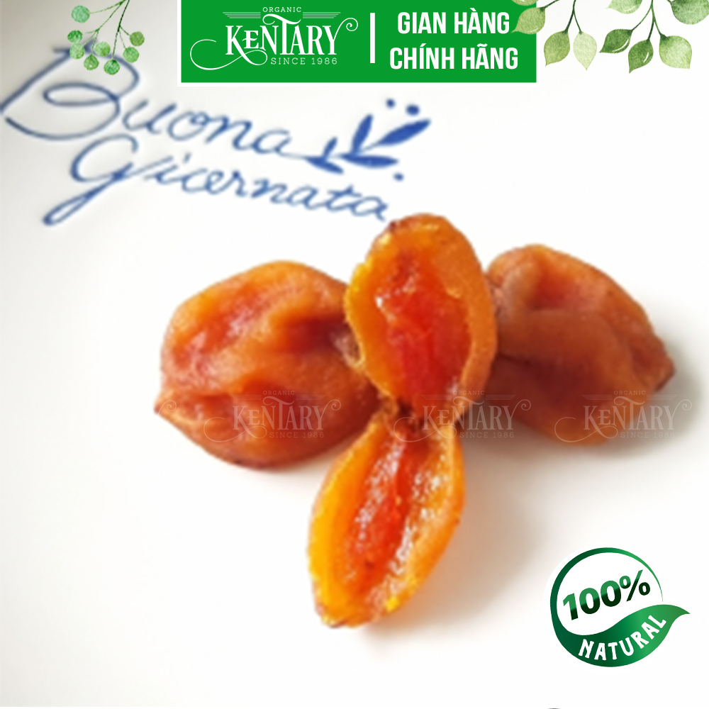 Hồng nguyên trái treo gió không đường Kentary túi 200gr, mềm dẻo ngọt đậm đà - không chất bảo quản, sấy nguyên vị - đồ ăn vặt