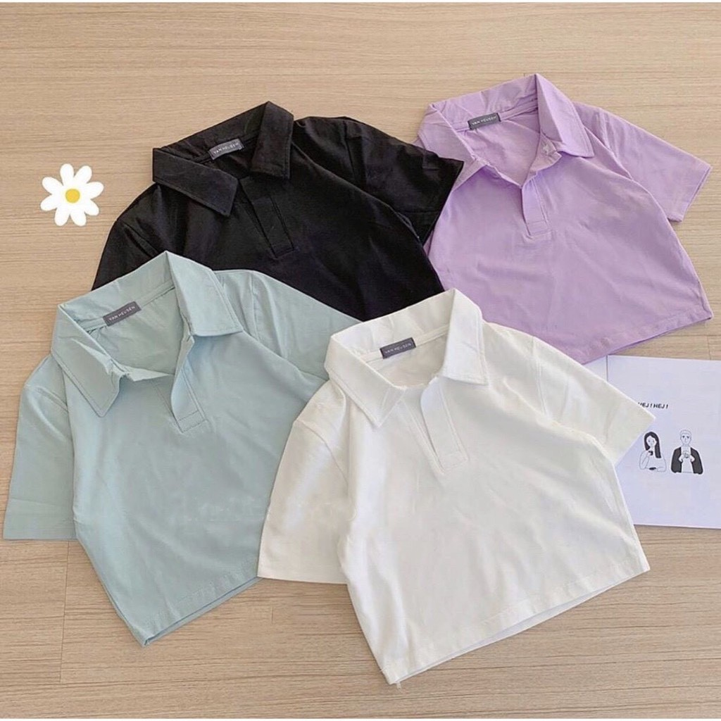 Áo croptop polo nữ, áo croptop nữ, áo thun nữ, áo kiểu nữ, áo croptop ôm eo nữ, phong cách nữ tính, sexy