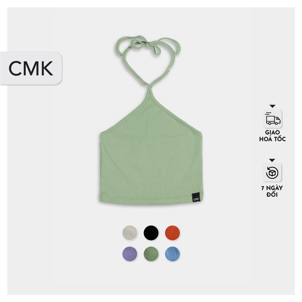 Áo croptop cổ yếm chicmonki chất vải thun tăm co giãn tốt, nhiều màu - cat07