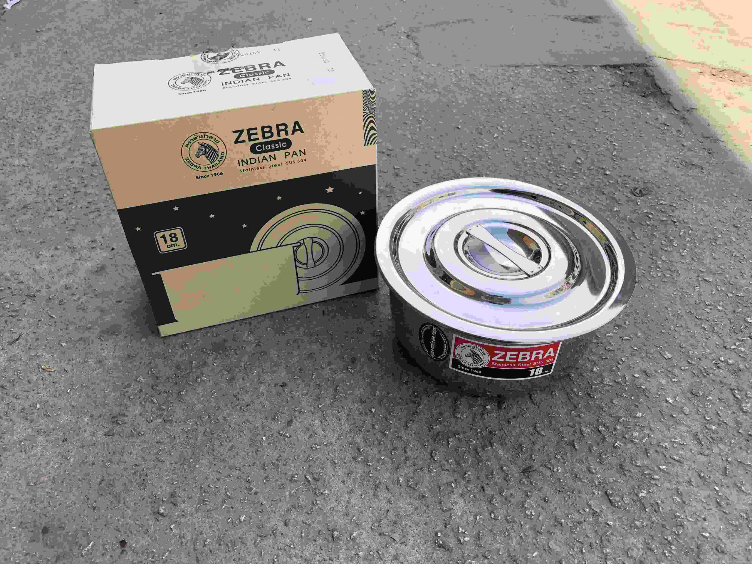 Thố Inox có nắp zebra Indian Thái Lan