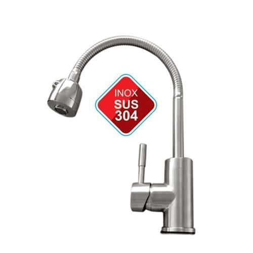 Vòi chén lạnh lò xo inox 304 cao cấp vc-215a