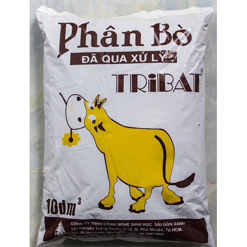 Phân bò sạch Tribat 10dm3 đã qua xử lý (1Kg) - Phân bò nguyên chất Tribat 10dm3 Chuyên dùng cho Cây Cảnh, Rau, Củ, Quả