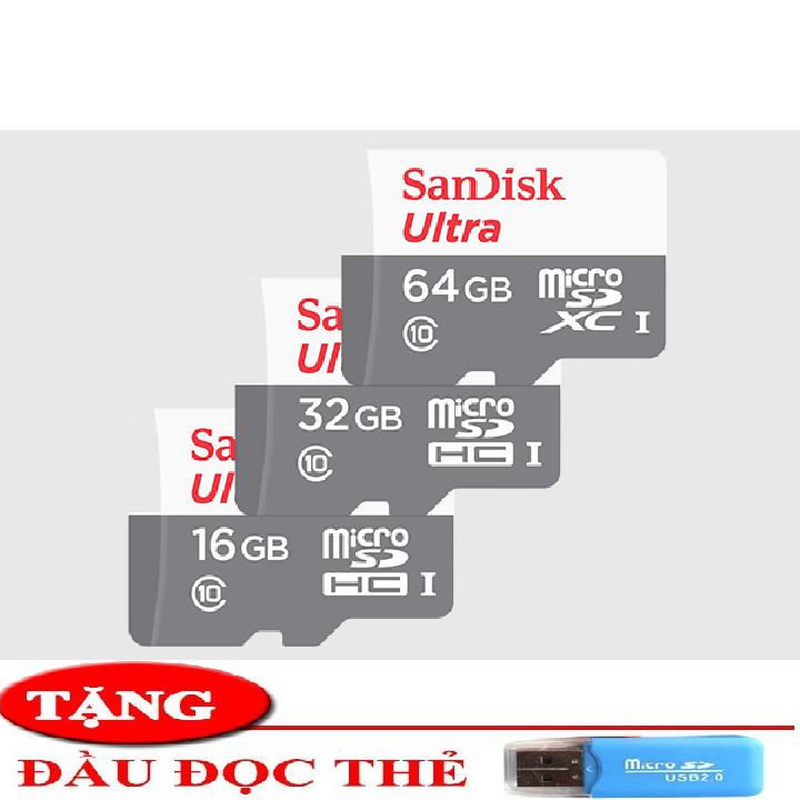 Thẻ nhớ SDHC Sandisk Ultra Class 10 48MB s - 16GB-Tặng Kèm Đầu Đọc Thẻ Nhớ