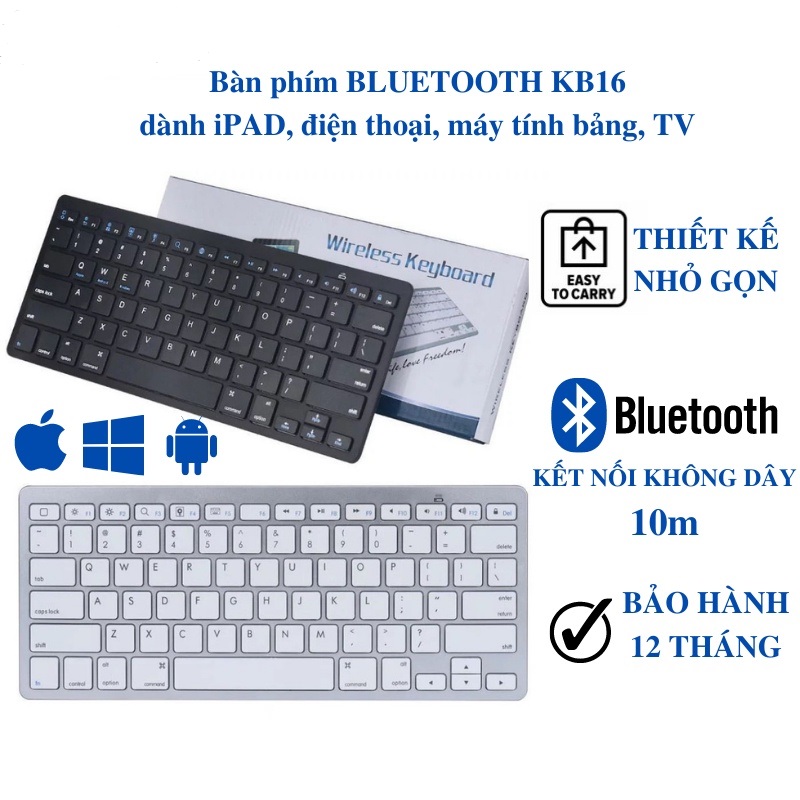 Bàn phím không dây bluetooth.bàn phím máy tính - không dây, bluetooth, cơ kb bluetooth kb16 không dây phím tắt thông minh.