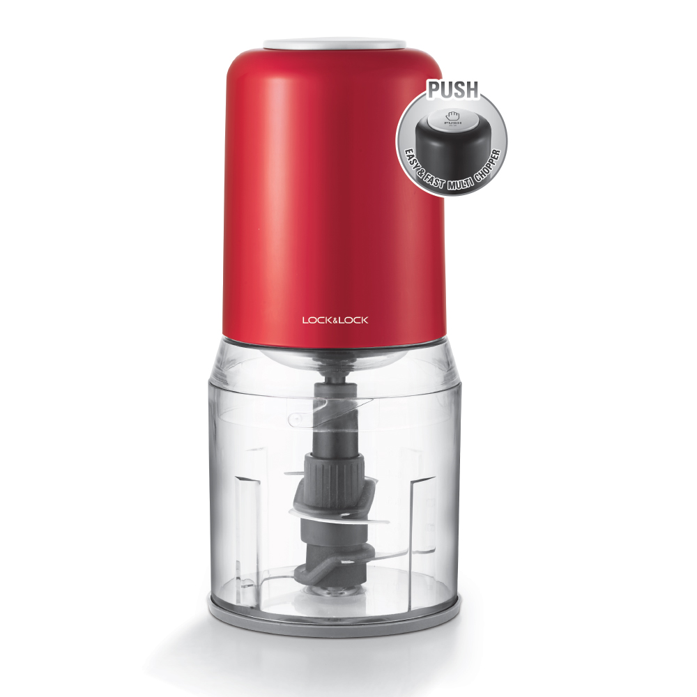 EJM121RED - Máy xay thực phẩm đa năng mini Lock&Lock 500ml - 2 dao xay 4 cánh bằng thép không gỉ sắc bén - 2 tốc độHàng chính hãng