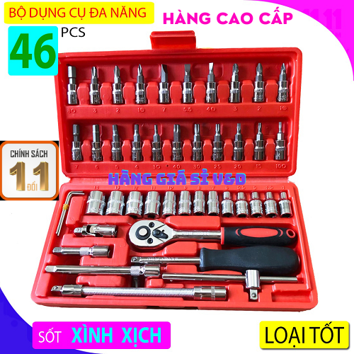 [LOẠI TỐT GIẢM NGAY 50%] Bộ dụng cụ mở bu lông ốc vít bộ dụng cụ sửa chữa ô tô xe máy bộ dụng cụ đa năng 46 chi tiết- Bộ dụng cụ sửa xe đa năng