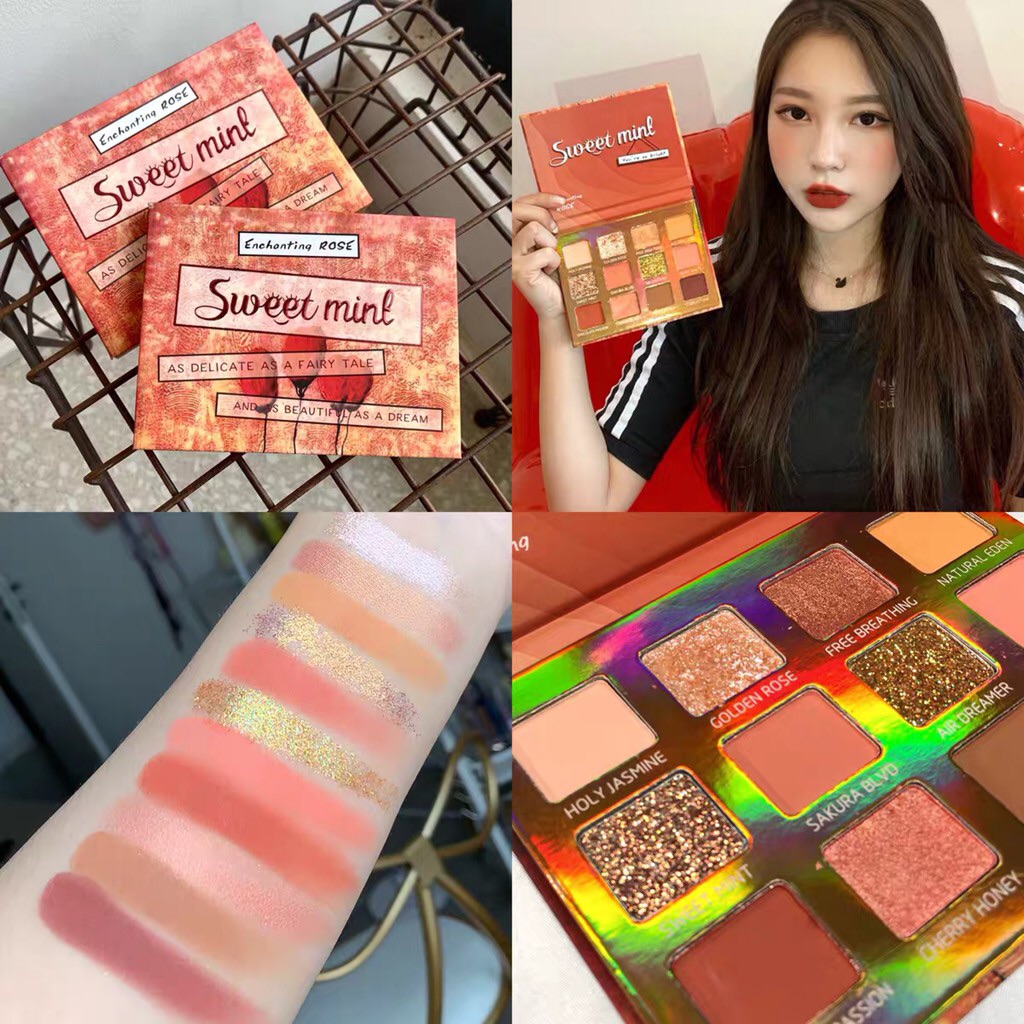 🌈  Bảng Mắt Nhũ Sweet Mint Enchanting Rose Hàng Nội Địa Trung 🌈
