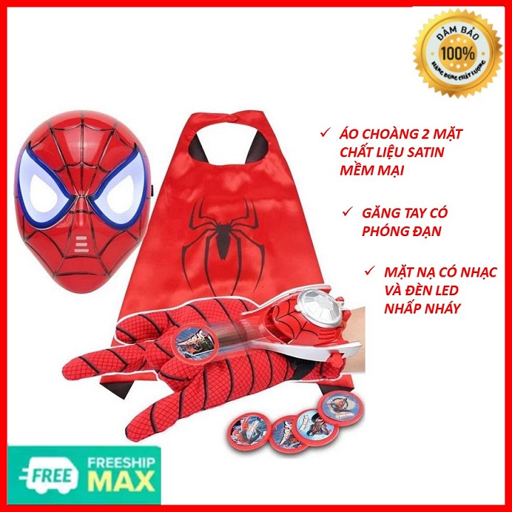 Bộ 3 món đồ chơi siêu nhân cho bé - bộ áo choàng kèm găng tay, mặt nạ siêu nhân - set siêu nhân 3D