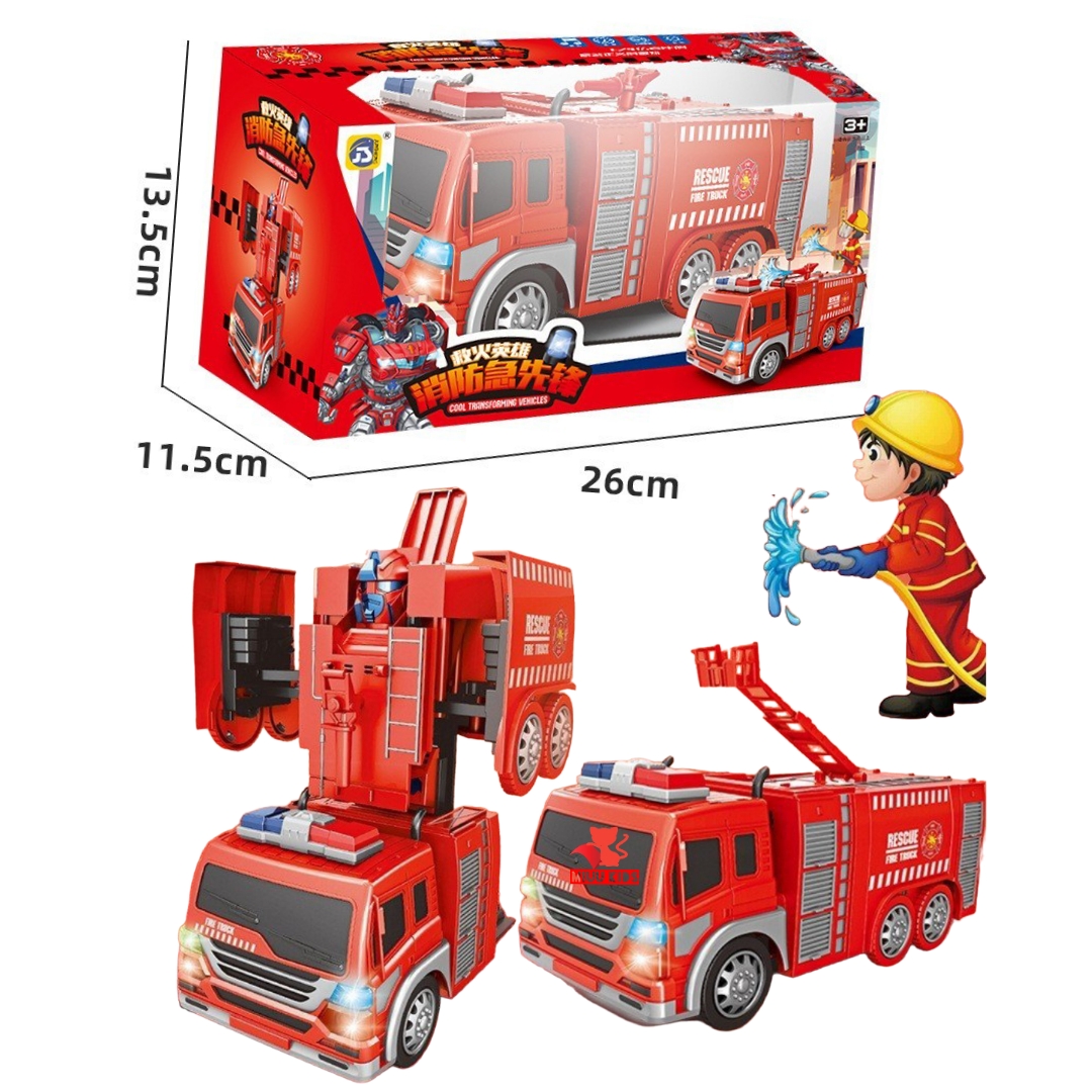 Đồ chơi robot biến hình xe cứu hỏa chạy pin nhạc đèn cao cấp