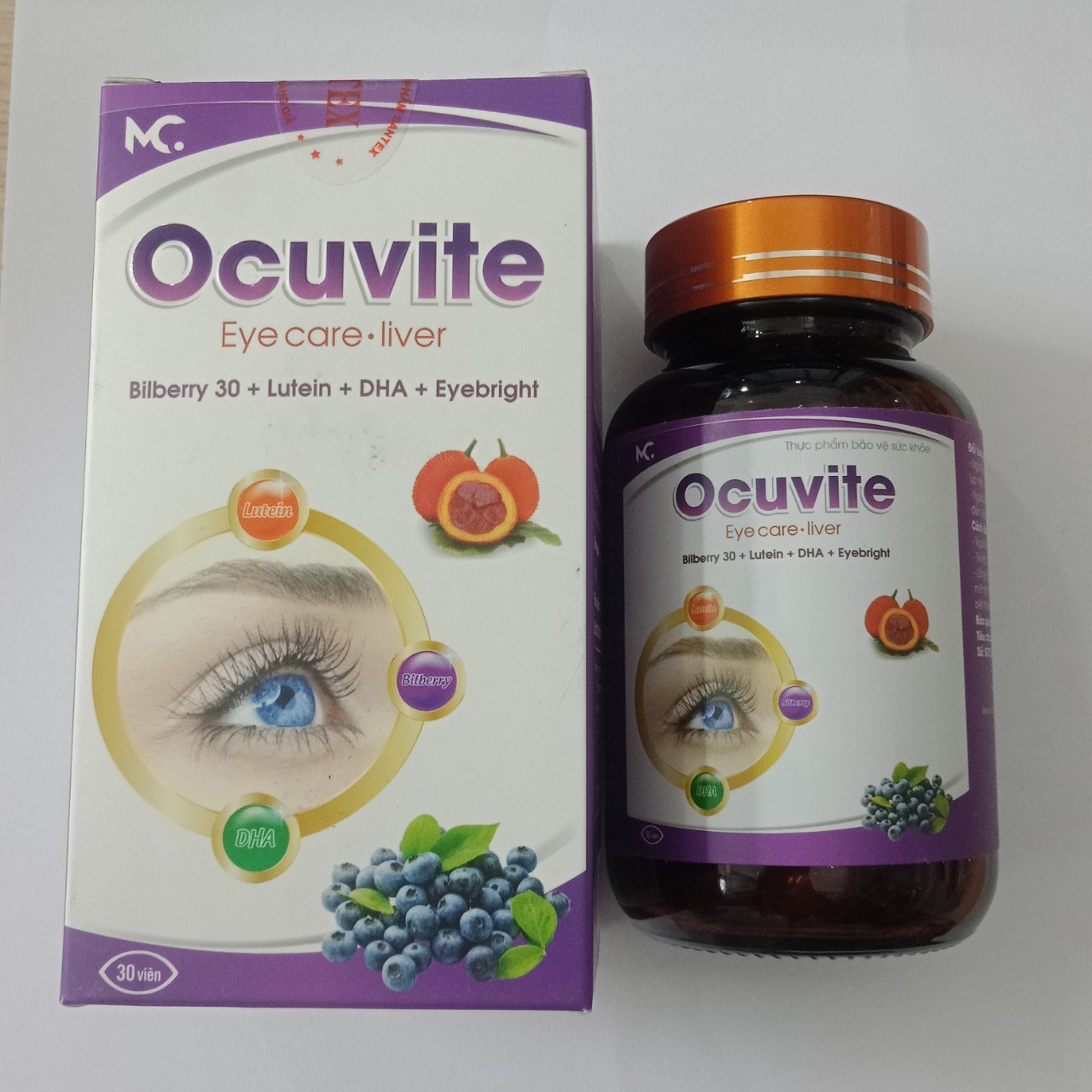 Viên uống bổ mắt Ocuvite - Tăng cường thị lực, cho đôi mắt sáng khỏe - Lọ 30 viên