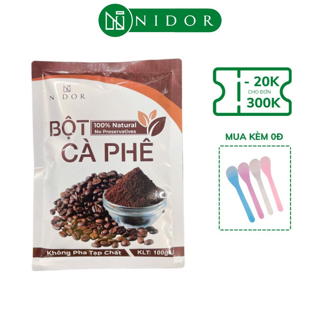 Bột cà phê nguyên chất dưỡng da, tẩy da chết, đắp mặt làm trắng da