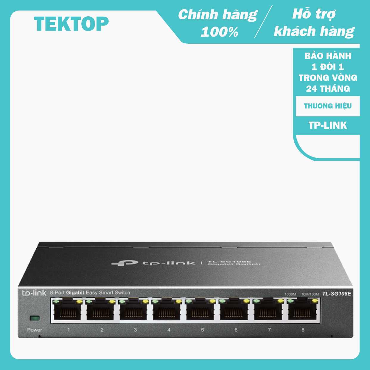 (BẢO HÀNH CHÍNH HÃNG 1 ĐỔI 1 TRONG VÒNG 3 NĂM) Bộ chia tín hiệu 8 cổng Gigabit TP-Link TL-SG108E dành cho doanh nghiệp