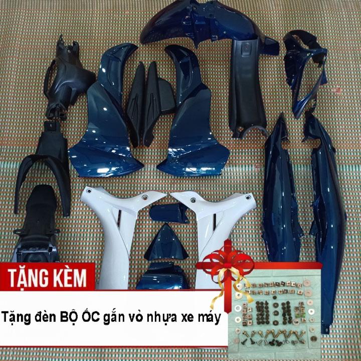 Bộ dàn áo xe jupiter mx xanh nhớt - phanh cơ , tặng kèm bộ ốc theo xe - có tặng bộ tem 3 lớp xịn., phụ kiện ô tô - xe máy