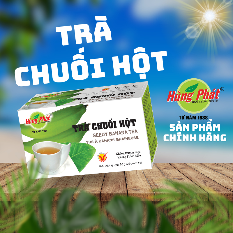 Trà chuối hột túi lọc hộp 25 gói - hùng phát thương hiệu 35 năm