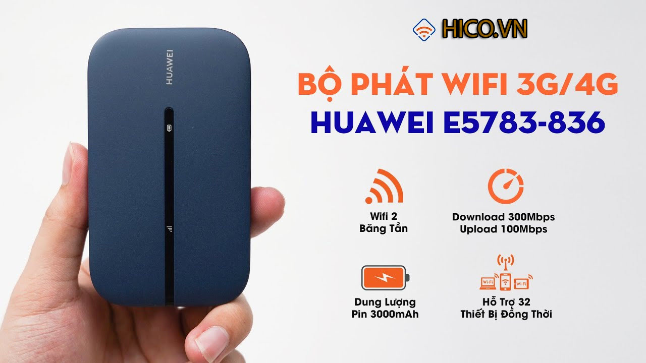 Bộ Phát WiFi Di Động 4G Huawei E5783 Tốc Độ 300Mbps Pin 3000mAh 2400mAh 1500mAh WiFi 2 Băng Tần 2.4ghz & 5ghz giao hàng hỏa tốc