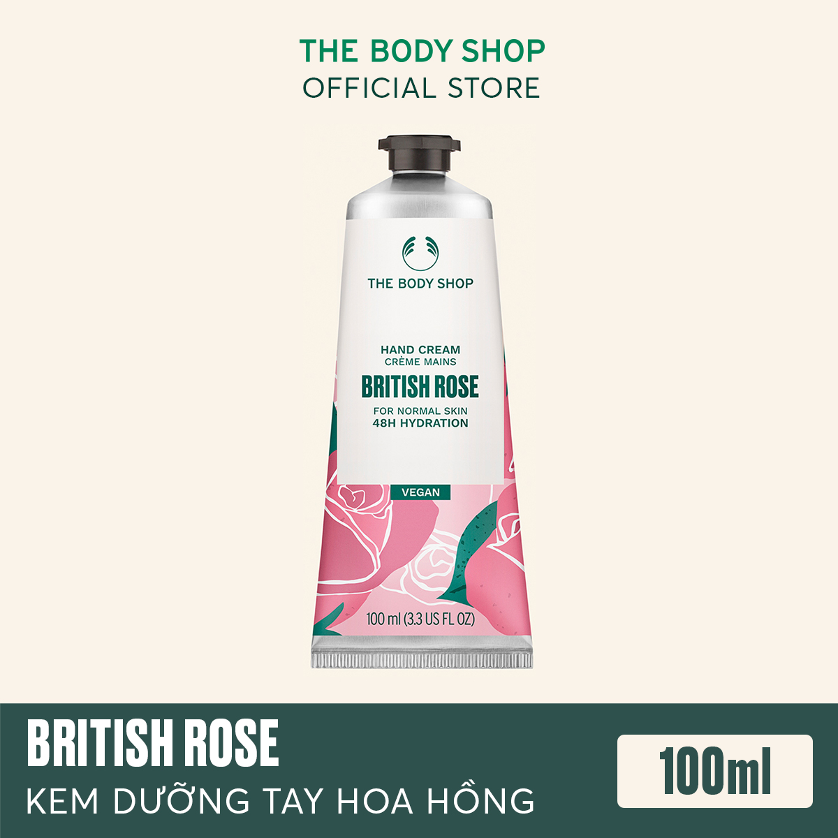 Kem dưỡng da tay THE BODY SHOP British Rose Petal Soft Hand Cream 100ml
